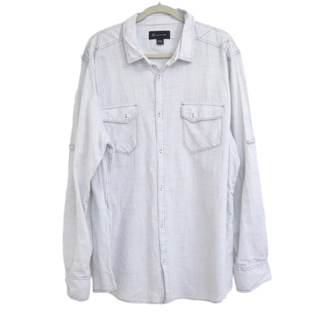 INC Button Down White Long Sleeve Shirt NWT